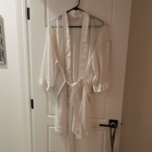 Elegant White Satin SHEER Robe